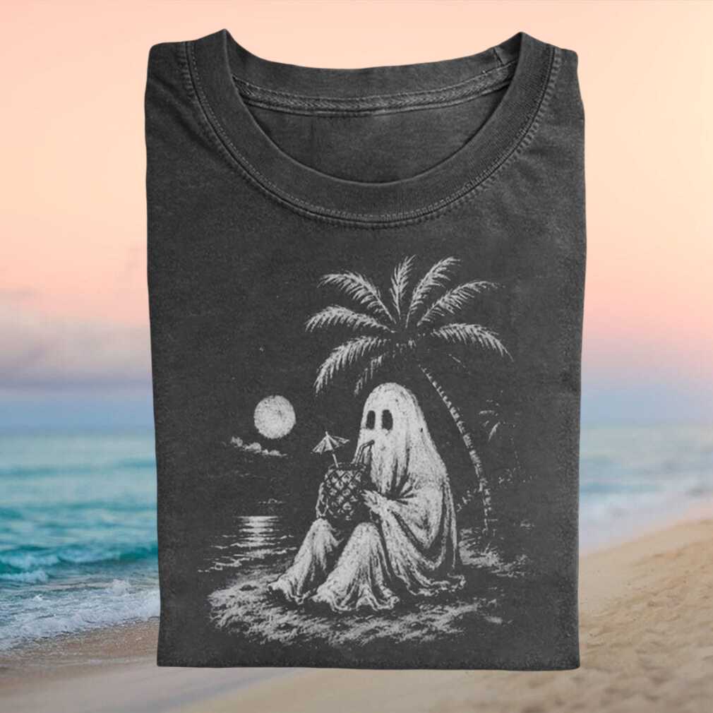 Spooky Ghost Beach Vacation Summer Night Retro Party Fashion Shirt - Limotees LLC