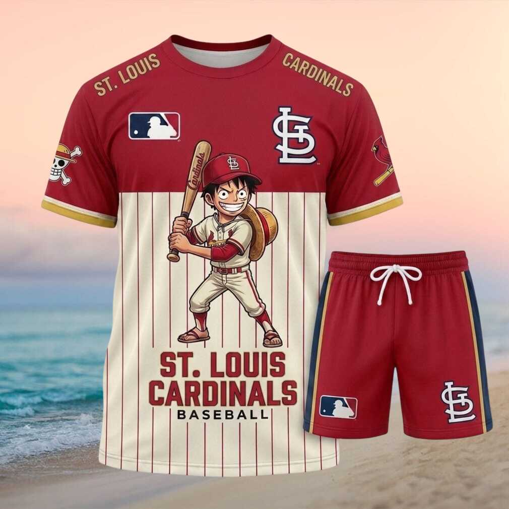 St Louis Cardinals Luffy Anime Baseball Shorts Shirt