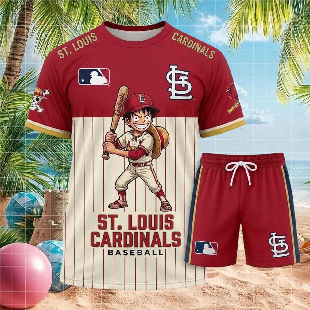 St Louis Cardinals Luffy Anime Baseball Shorts Shirt