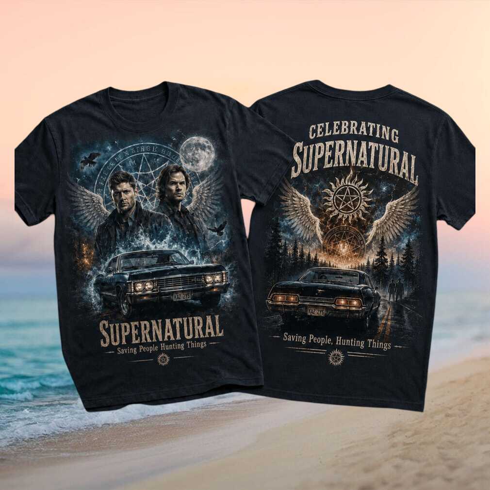 Supernatural TV Show Anniversary Celebration Saving People Hunting Things Fans Vintage Shirt