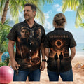 Supernatural TV Show Winchester Brothers Hell Fire Print Summer Casual Aloha Shirt