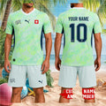 Switzerland Football Association Custom Name Number Match Day Athleisure Women Fans Shirt - Limotees LLC