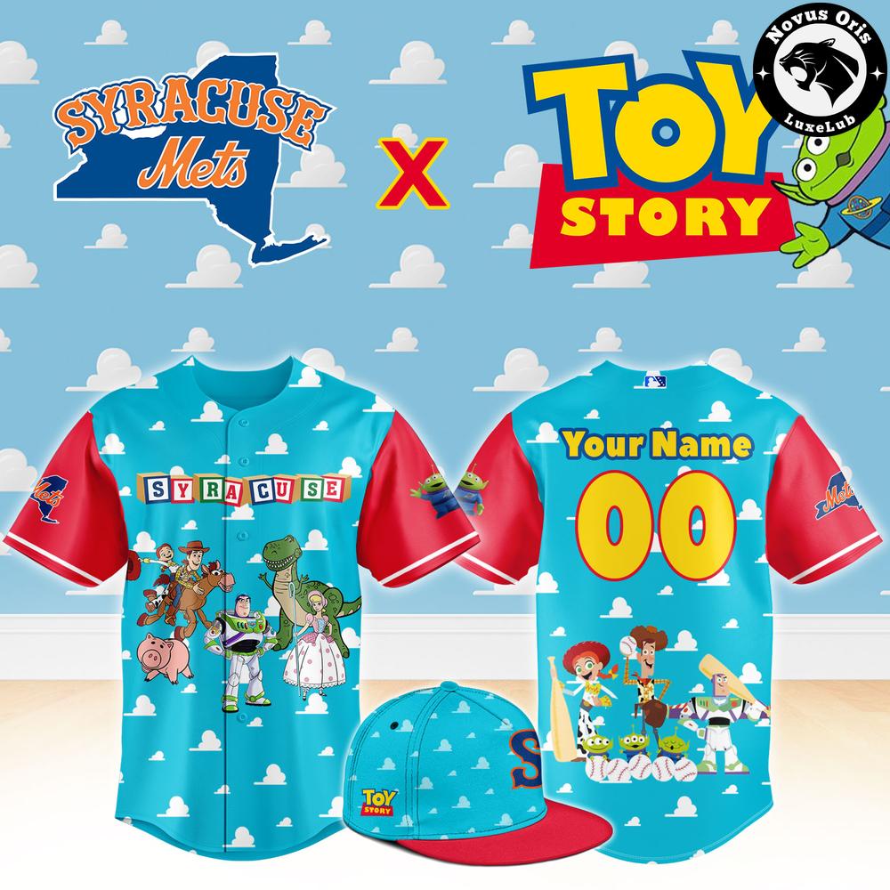 Syracuse Mets x Toy Story Night Woody Buzz Lightyear Custom Baseball Jersey