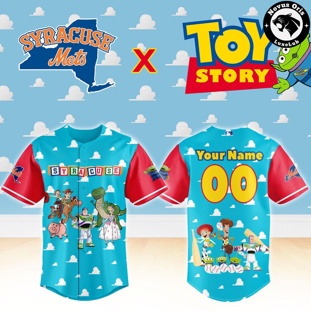 Syracuse Mets x Toy Story Night Woody Buzz Lightyear Custom Baseball Jersey