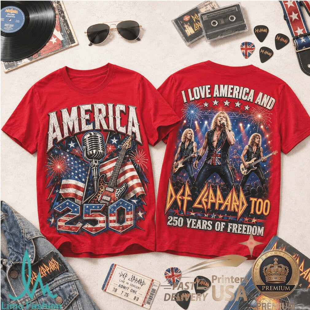 Def Leppard America 250 Years Of Freedom Rock Band Patriotic Shirt - Limotees LLC
