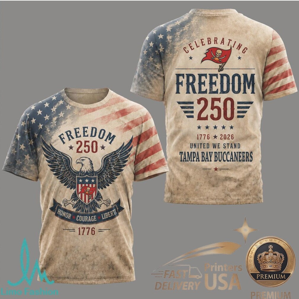 Tampa Bay Buccaneers Eagle Freedom 250th Anniversary T Shirt - Limotees LLC