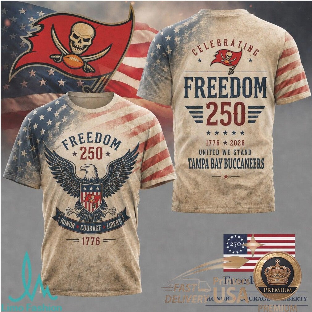 Tampa Bay Buccaneers Eagle Freedom 250th Anniversary T Shirt - Limotees LLC