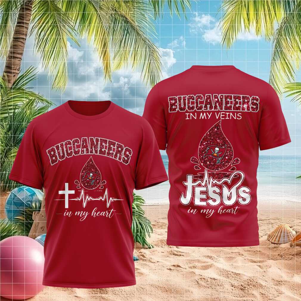 Tampa Bay Buccaneers Jesus In My Heart Cross Shirt - Limotees LLC
