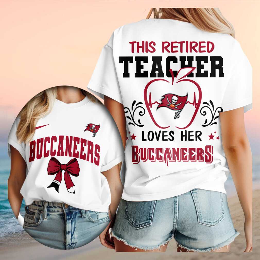 Tampa Bay Buccaneers Retired Teacher Apple Heartbeat Shirt