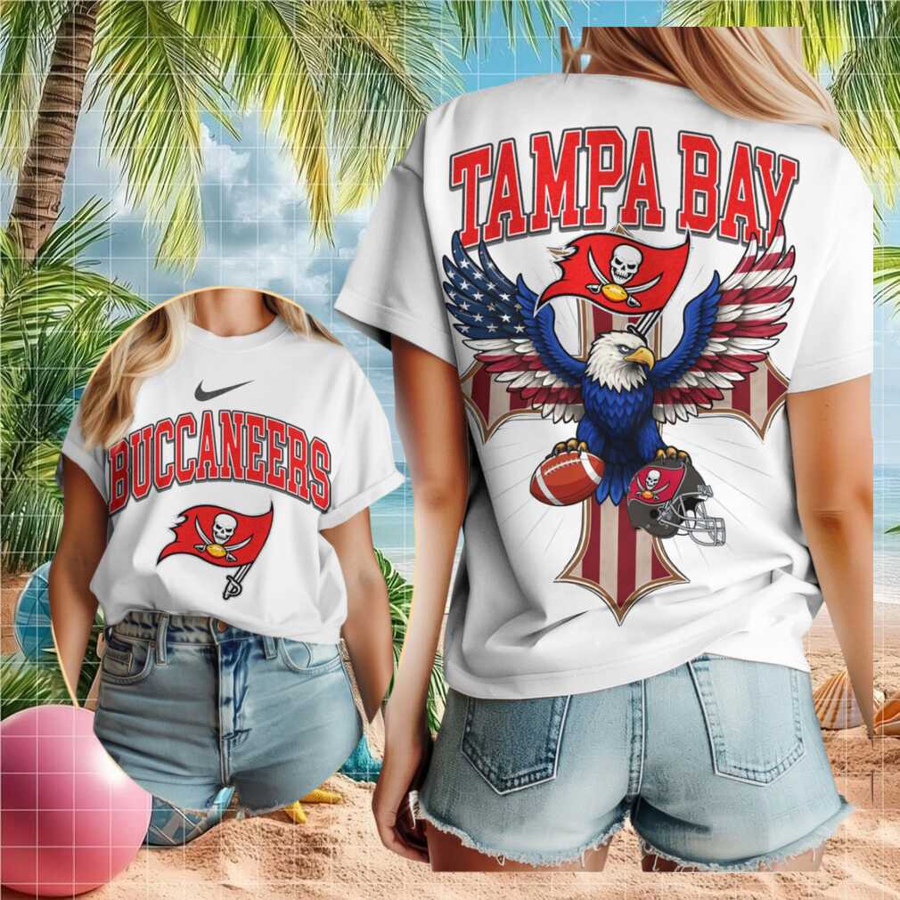 Tampa Bay Buccaneers Skull Flag Eagle Cross Shirt - Limotees LLC