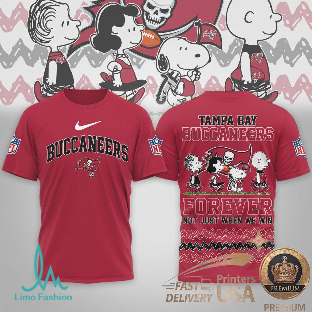 Tampa Bay Buccaneers Snoopy Team Spirit Forever Football T Shirt - Limotees LLC