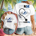 Tampa Bay Hockey Nurse Juneteenth 2026 Heart Stethoscope Shirt