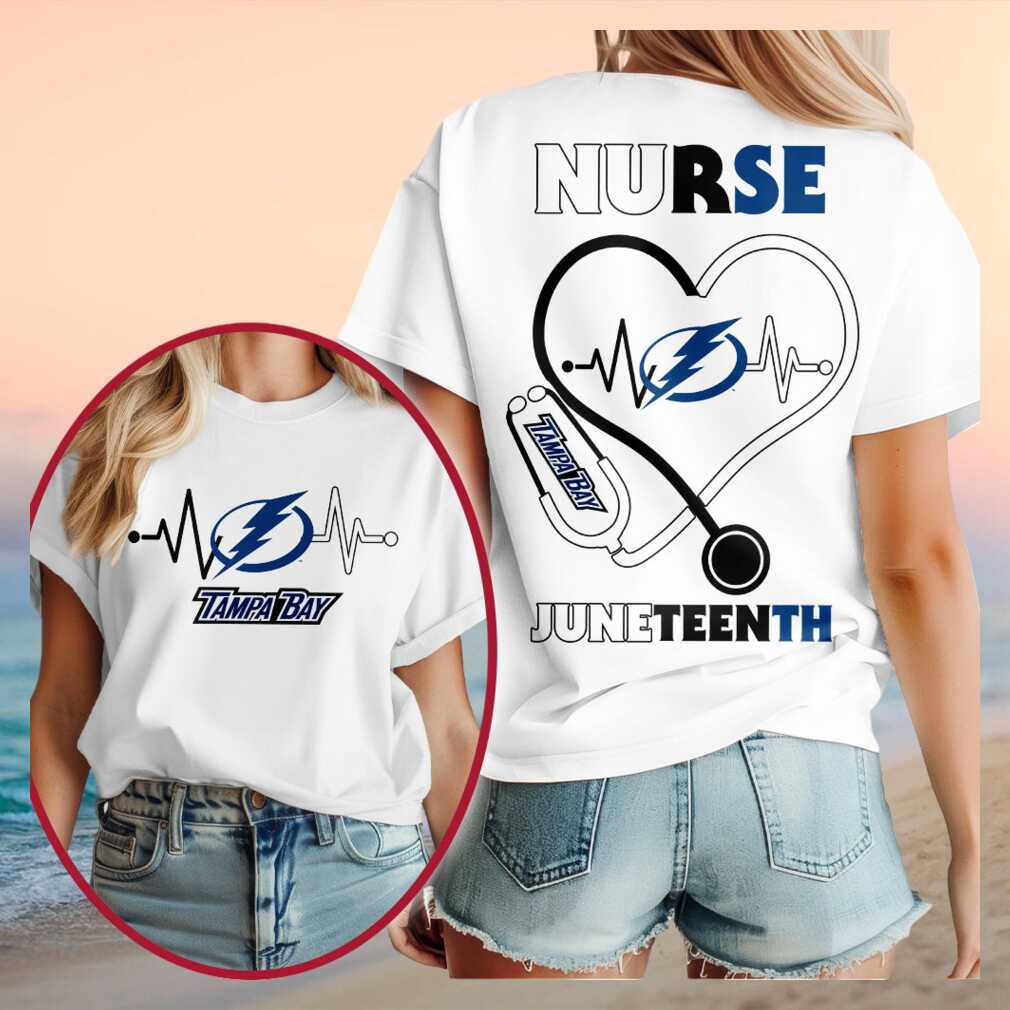 Tampa Bay Hockey Nurse Juneteenth 2026 Heart Stethoscope Shirt