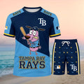 Tampa Bay Rays Courage The Cowardly Dog Baseball Short Shirt