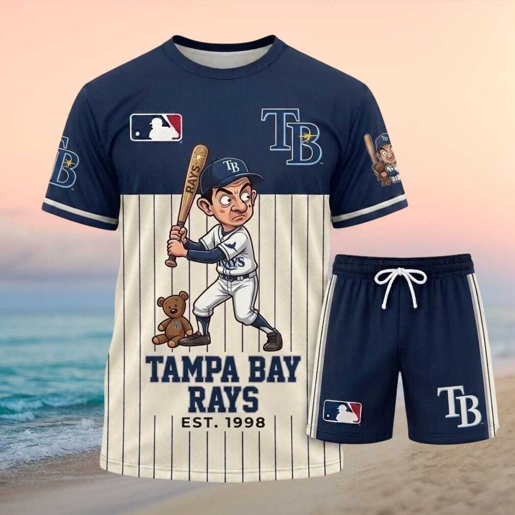 Tampa Bay Rays Mr Bean Baseball Pinstripe Shorts Shirt