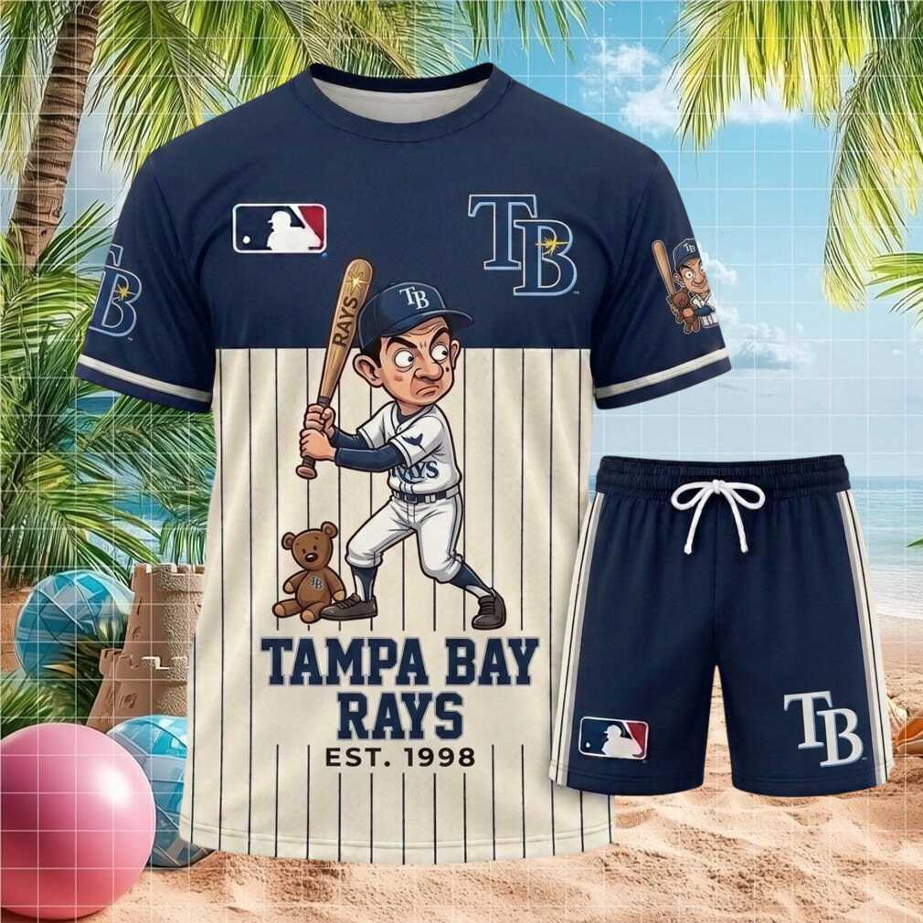 Tampa Bay Rays Mr Bean Baseball Pinstripe Shorts Shirt