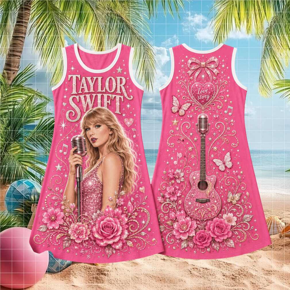 Taylor Swift Love Story Pink Floral Sparkle Pop Star Concert Dress Fashion Shirt - Limotees LLC