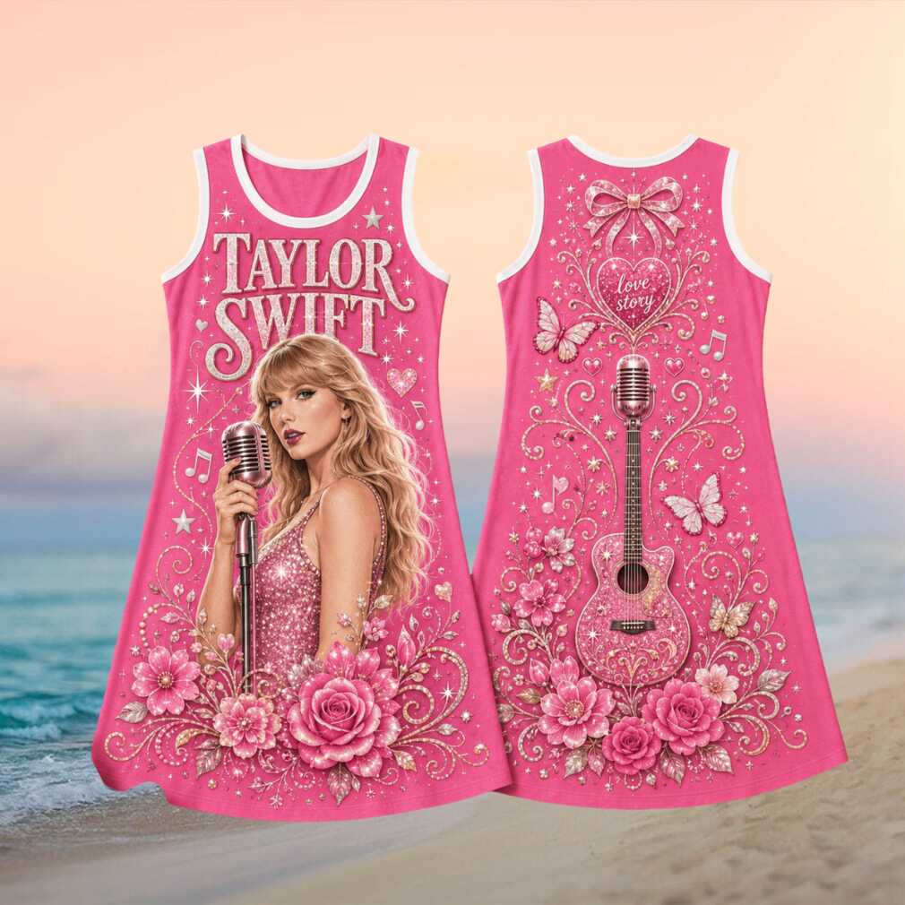 Taylor Swift Love Story Pink Floral Sparkle Pop Star Concert Dress Fashion Shirt - Limotees LLC