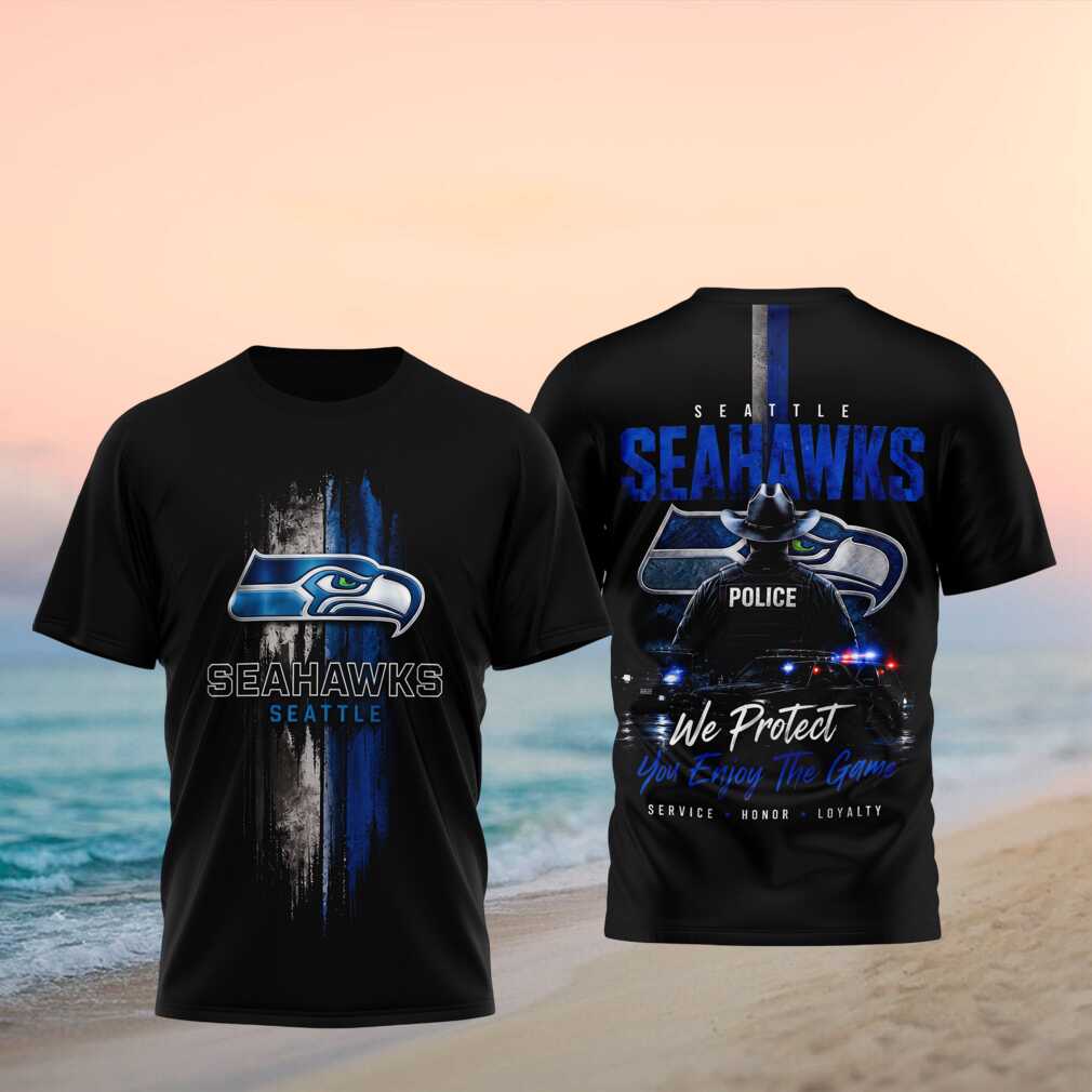 Seattle Seahawks Police Officer We Protect You Enjoy The Game Shirt - Limotees LLC