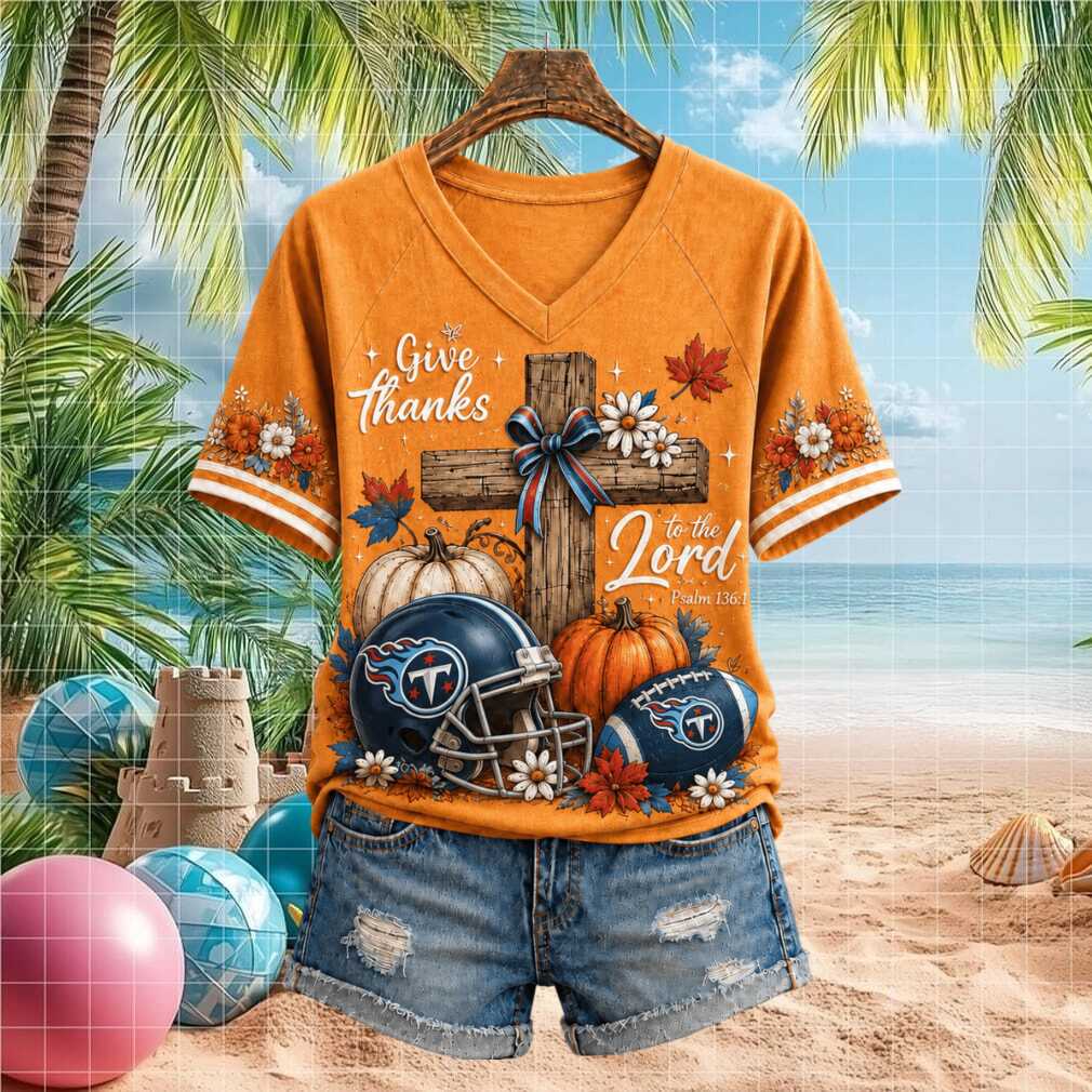 Tennessee Titans Football Pumpkin Cross Give Thanks Shirt