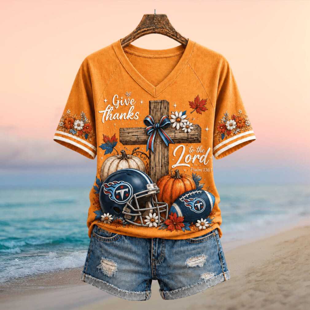 Tennessee Titans Football Pumpkin Cross Give Thanks Shirt