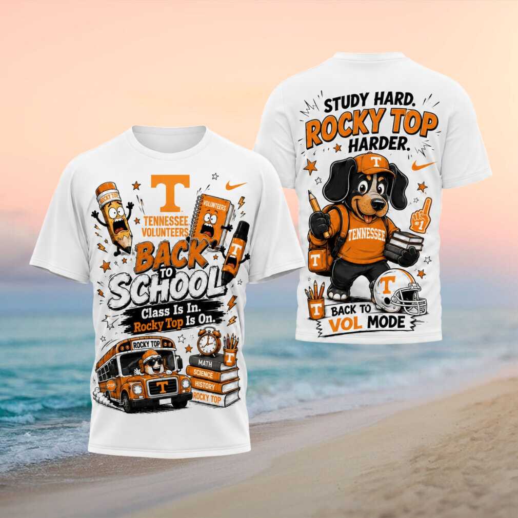 Tennessee Volunteers Mascot Back To School Study Hard Shirt