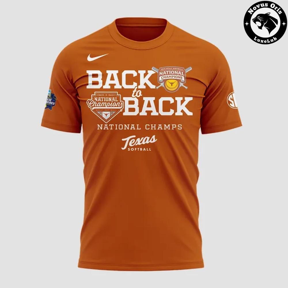 Texas Longhorns 2026 WCWS Back To Back National Champions T-Shirt