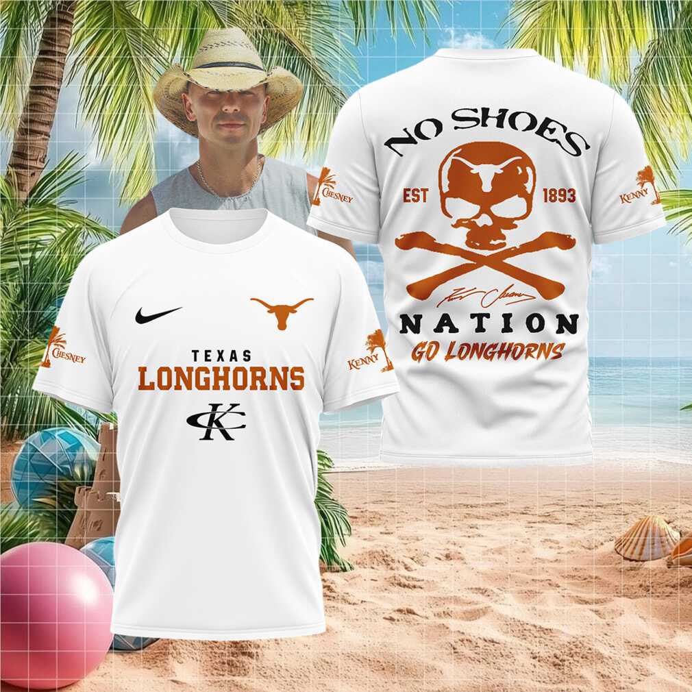 Texas Longhorns Skull No Shoes Nation Kenny Chesney Shirt