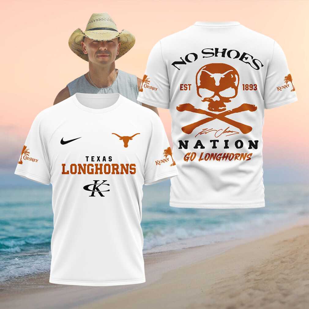 Texas Longhorns Skull No Shoes Nation Kenny Chesney Shirt