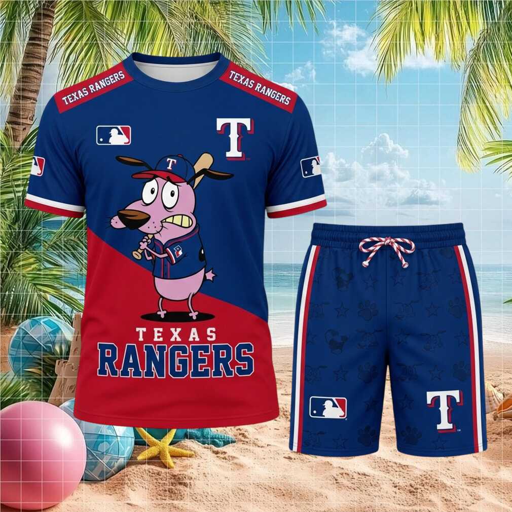 Texas Rangers Courage The Cowardly Dog Baseball Shirt