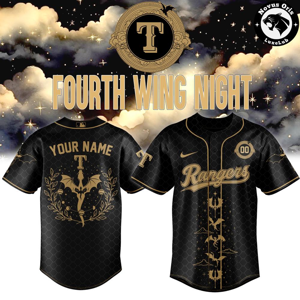Texas Rangers x Fourth Wing Night Limited Custom Baseball Jersey