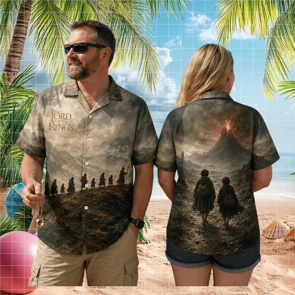 The Lord of the Rings Inspired Button Down Shirt Featuring Frodo Mountain Journey Shirt