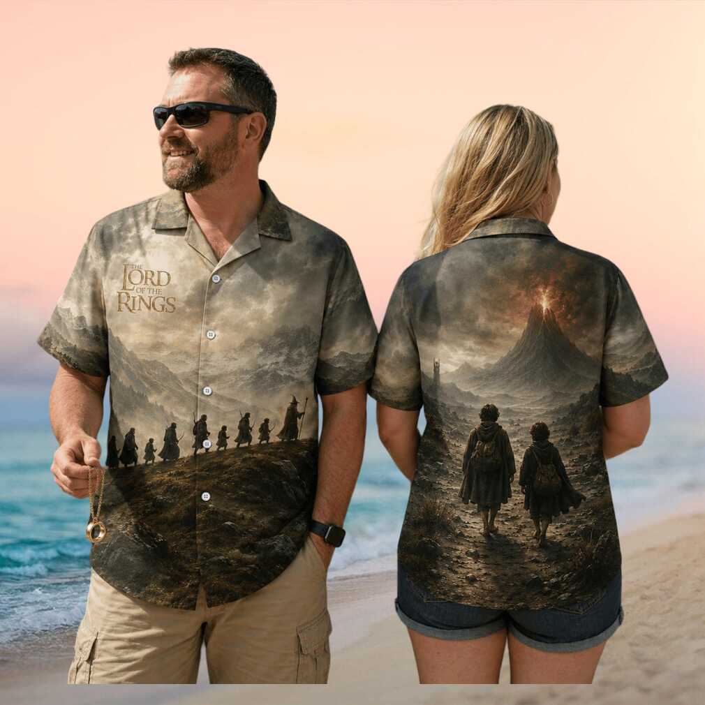 The Lord of the Rings Inspired Button Down Shirt Featuring Frodo Mountain Journey Shirt