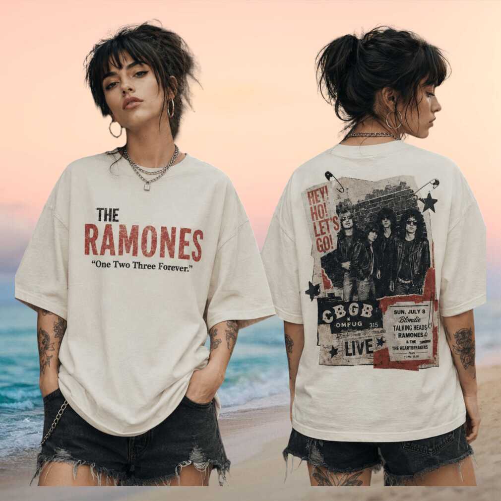The Ramones CBGB Live Concert One Two Three Forever Vintage Punk Rock Shirt
