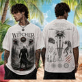 The Witcher Geralt of Rivia Wolf Emblem Vintage Dark Fantasy Gaming Shirt - Limotees LLC