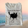 Things To Do Today Get Up Survive Go Back To Bed Cat Shirt - Limotees LLC