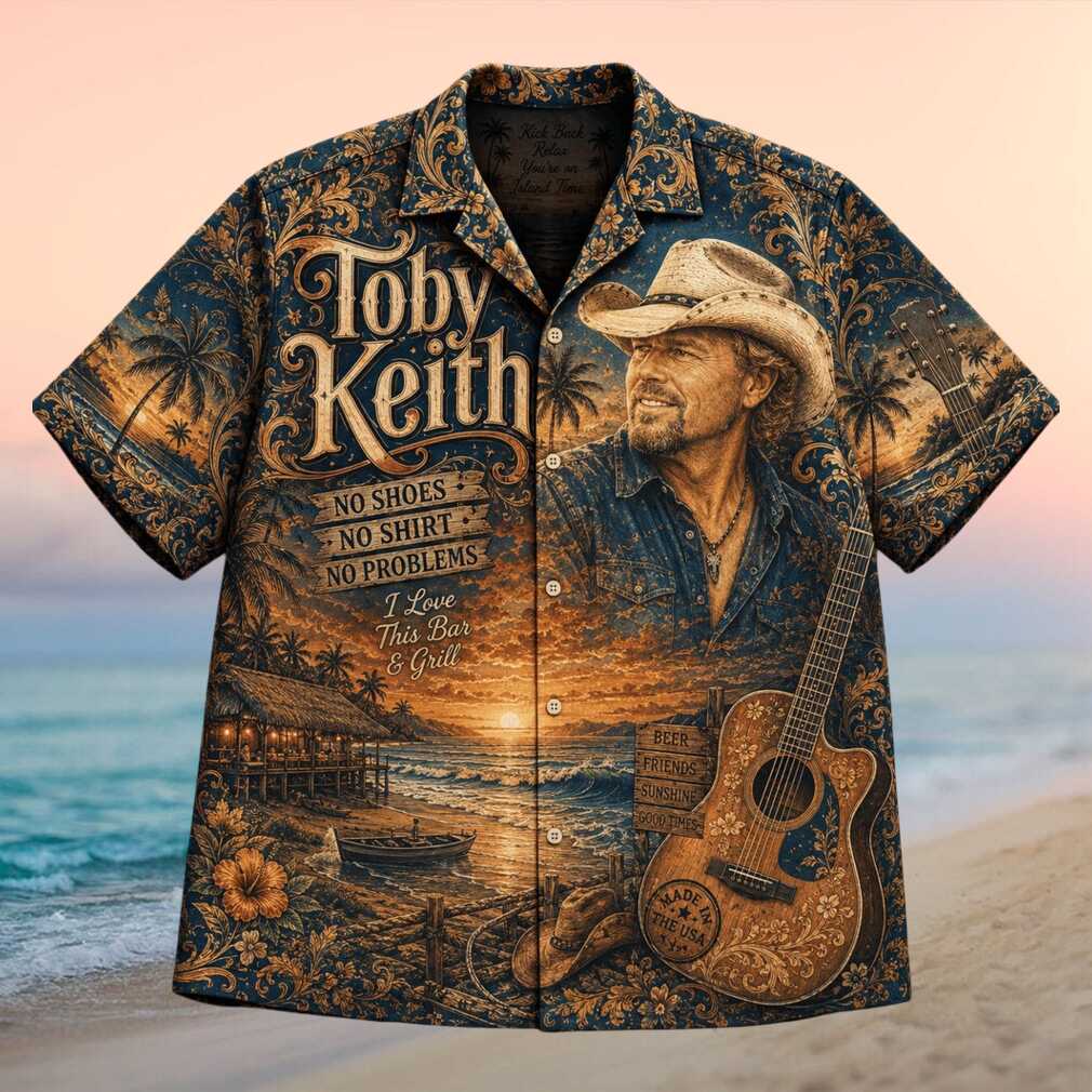 Toby Keith Island Time Vintage Retro Men Women Fans Aloha Shirt