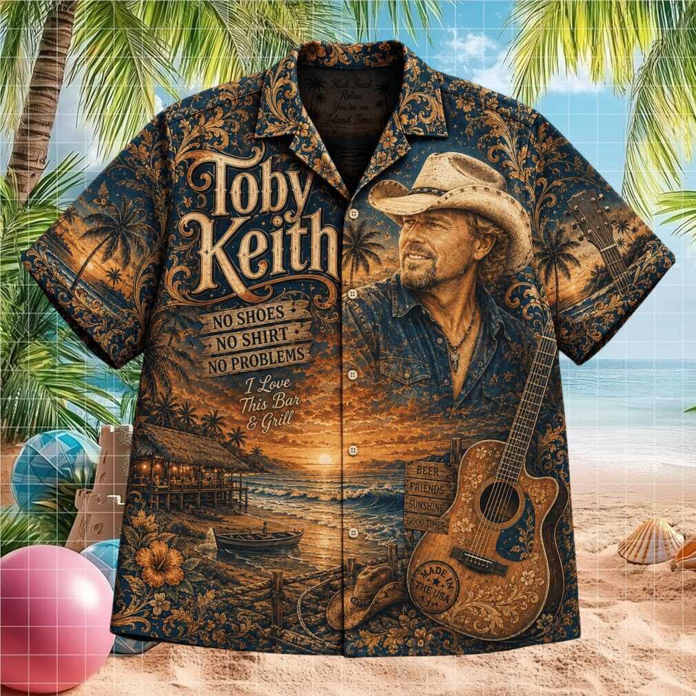Toby Keith Island Time Vintage Retro Men Women Fans Aloha Shirt