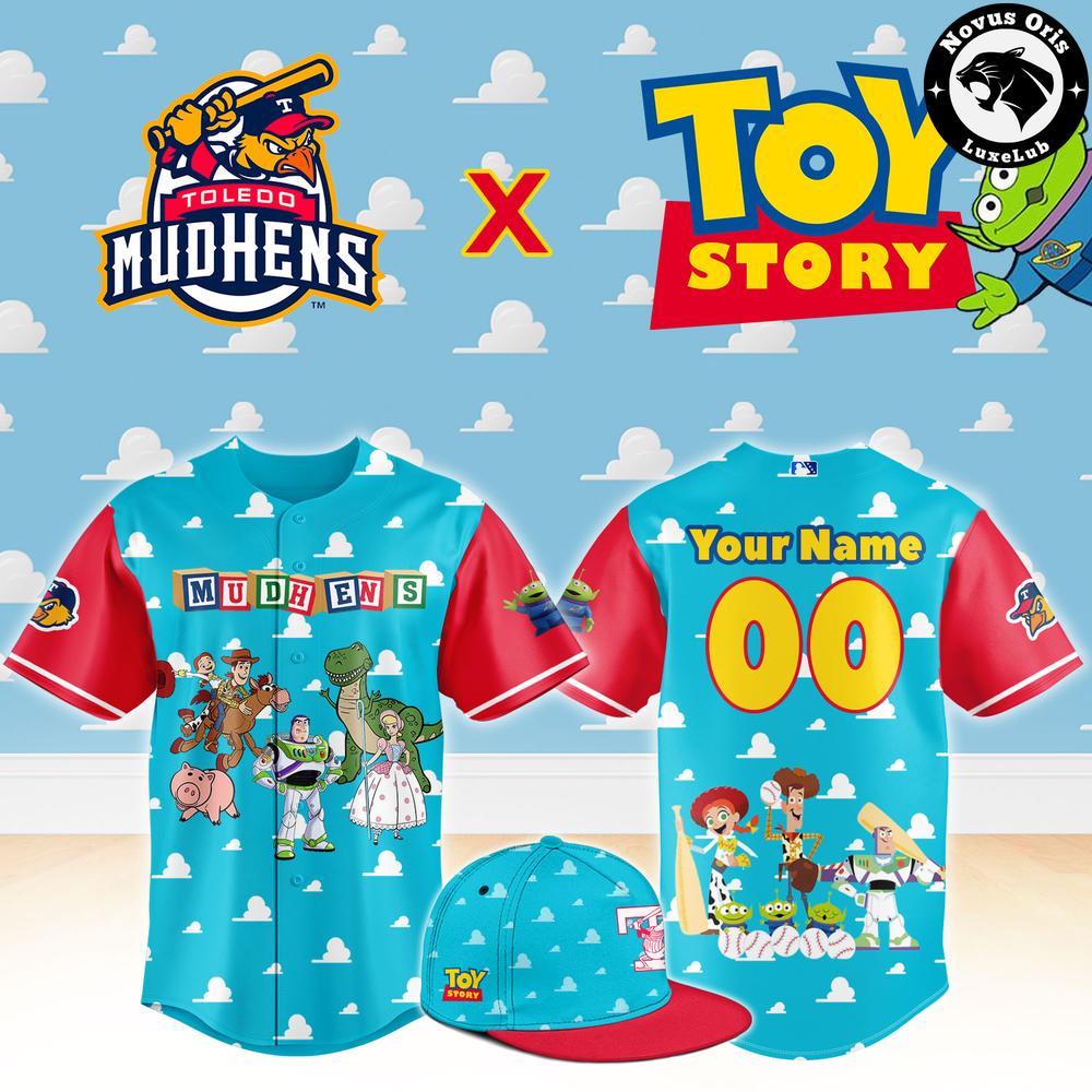 Toledo Mud Hens x Toy Story Night Woody Buzz Lightyear Custom Baseball Jersey