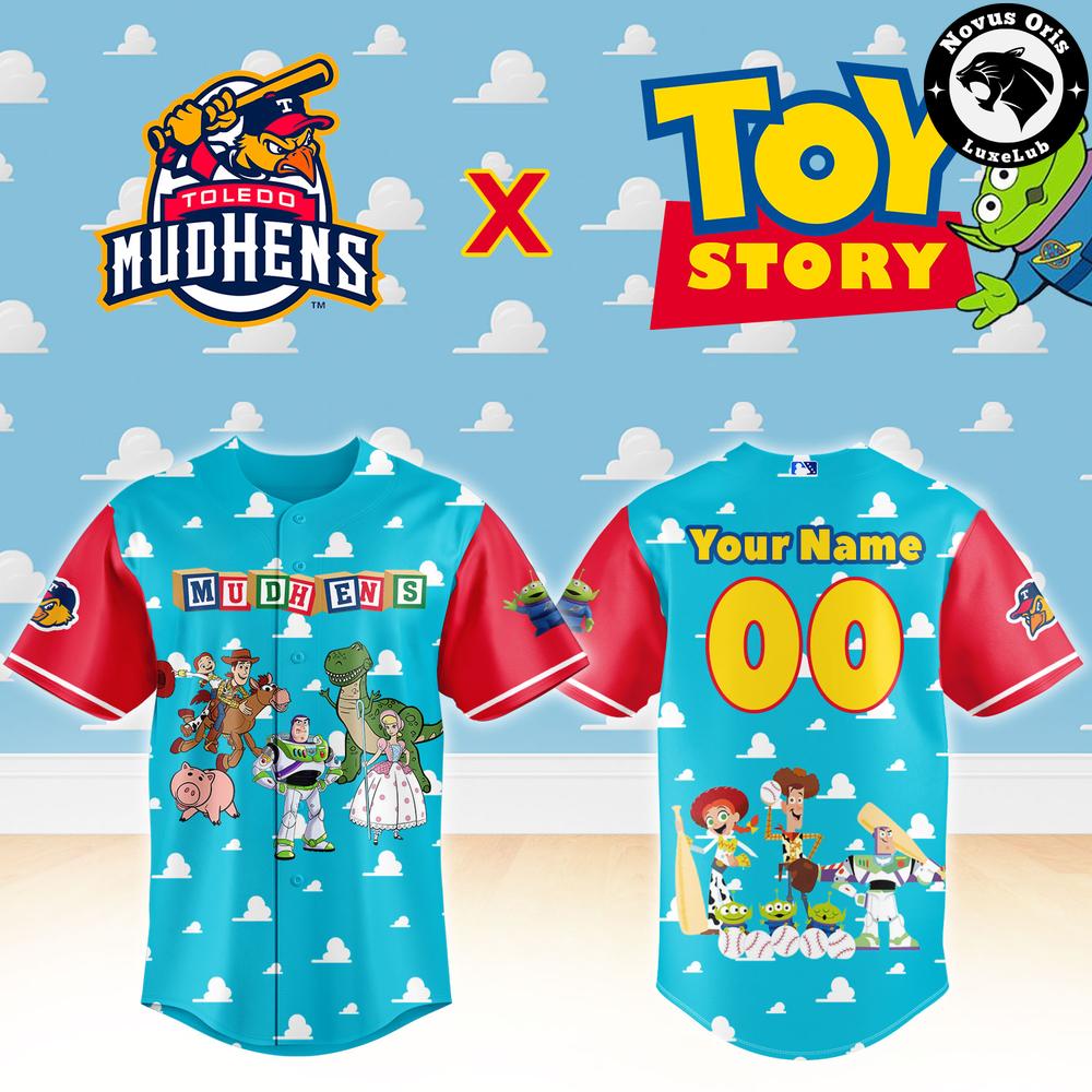 Toledo Mud Hens x Toy Story Night Woody Buzz Lightyear Custom Baseball Jersey