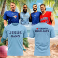 Toronto Blue Jays Baseball Jesus Gano Custom Player Fan Light Blue Shirt - Limotees LLC
