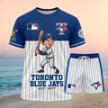 Toronto Blue Jays Mr Bean Baseball Pinstripe Shorts Shirt