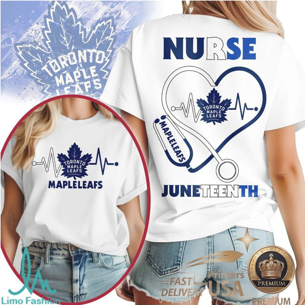 Toronto Maple Leafs Nurse Heartbeat Juneteenth T Shirt - Limotees LLC
