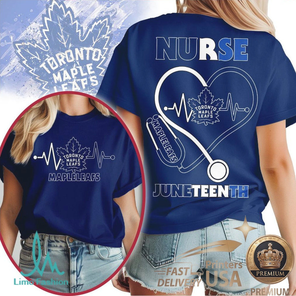 Toronto Maple Leafs Nurse Heartbeat Juneteenth T Shirt - Limotees LLC