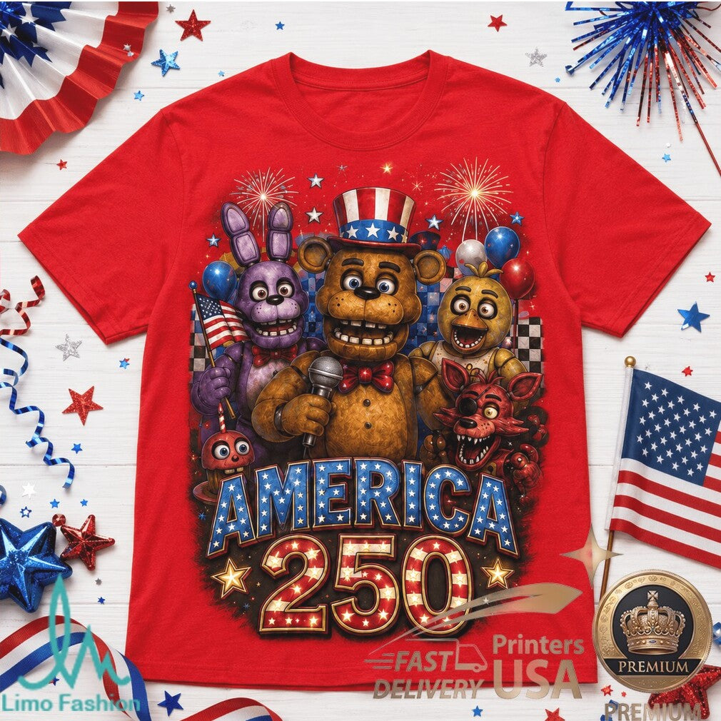 Five Nights At Freddys America 250 Years Of Freedom Patriotic Shirt - Limotees LLC