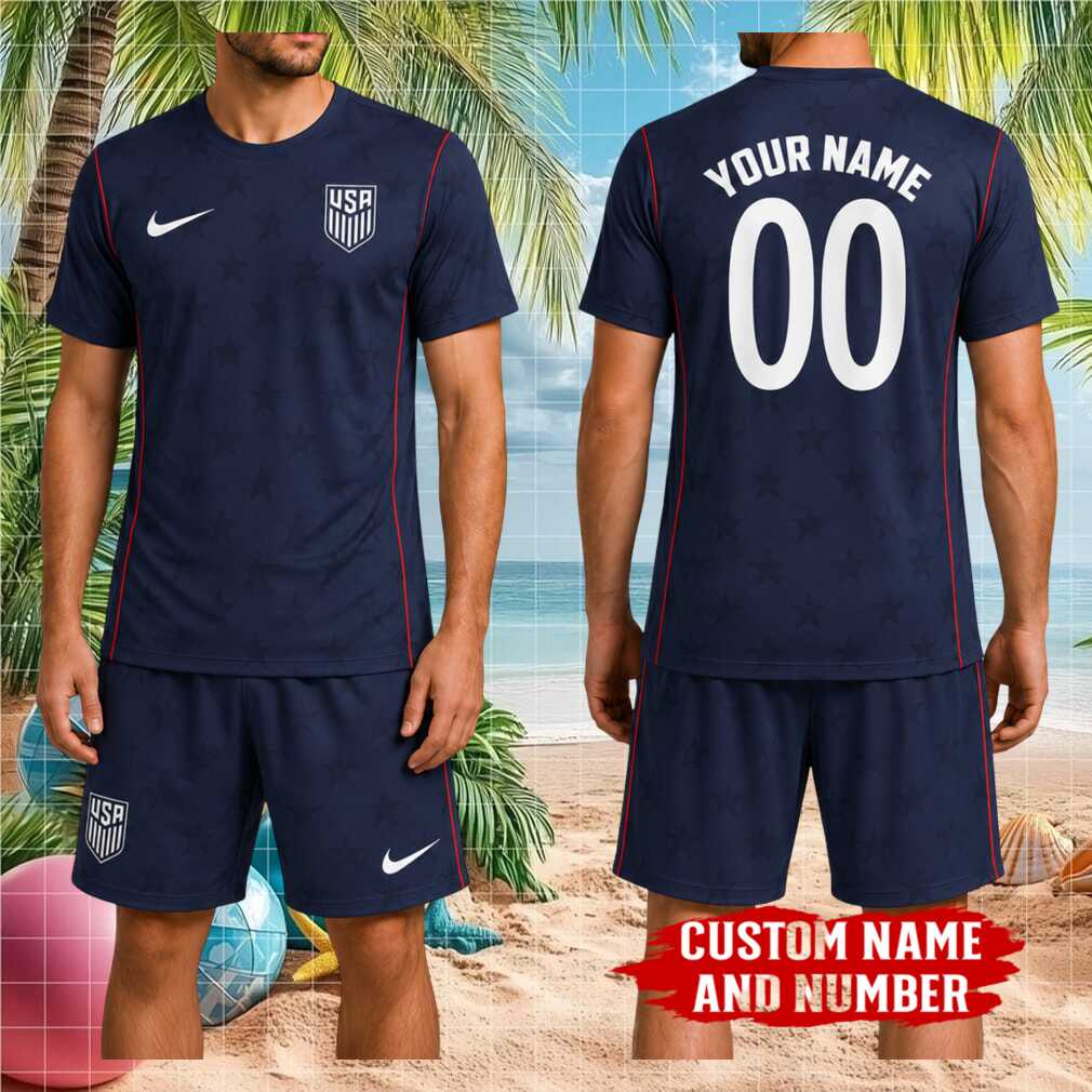 USA Soccer National Team Stars Pattern Personalized Match Day Gear Women Shirt - Limotees LLC