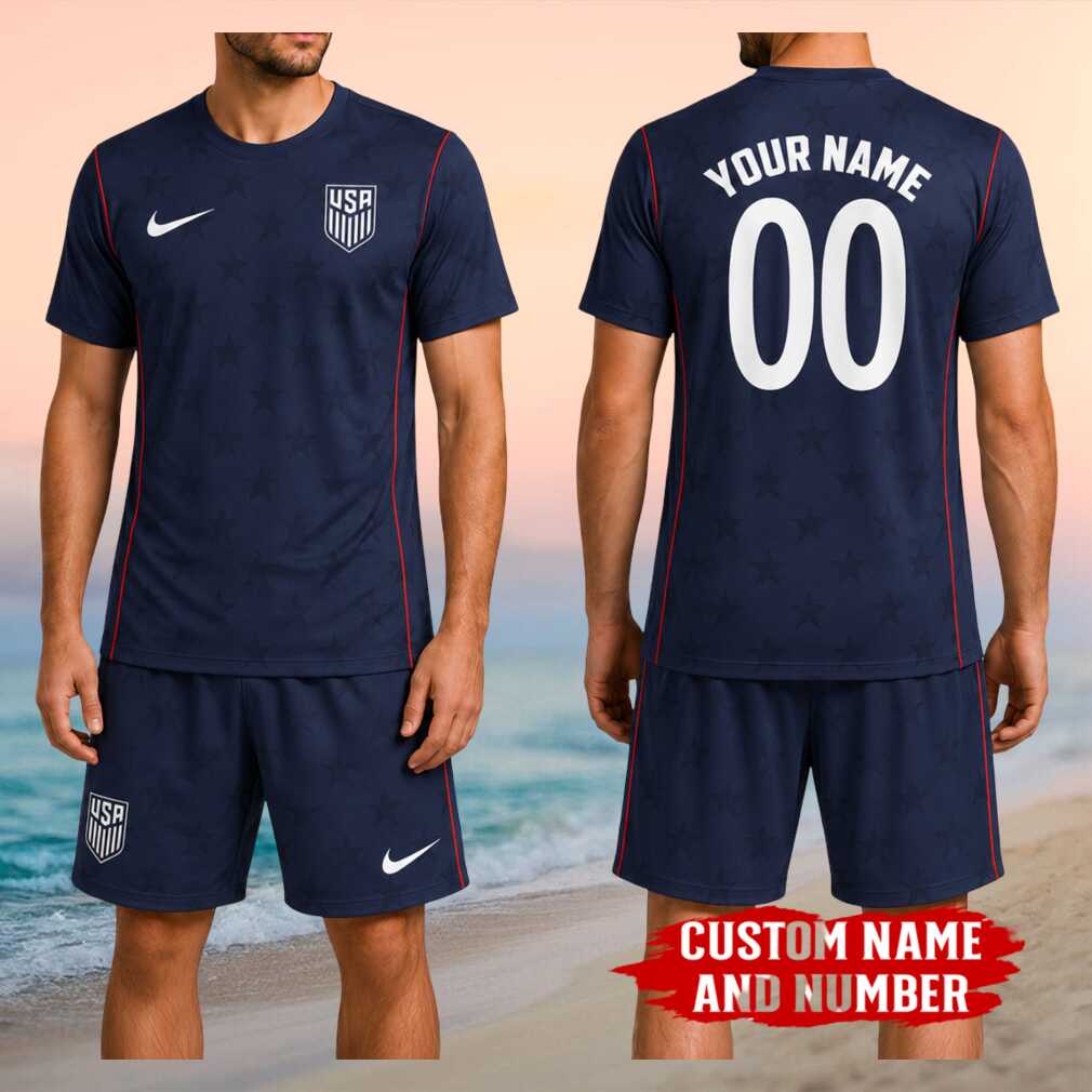 USA Soccer National Team Stars Pattern Personalized Match Day Gear Women Shirt - Limotees LLC