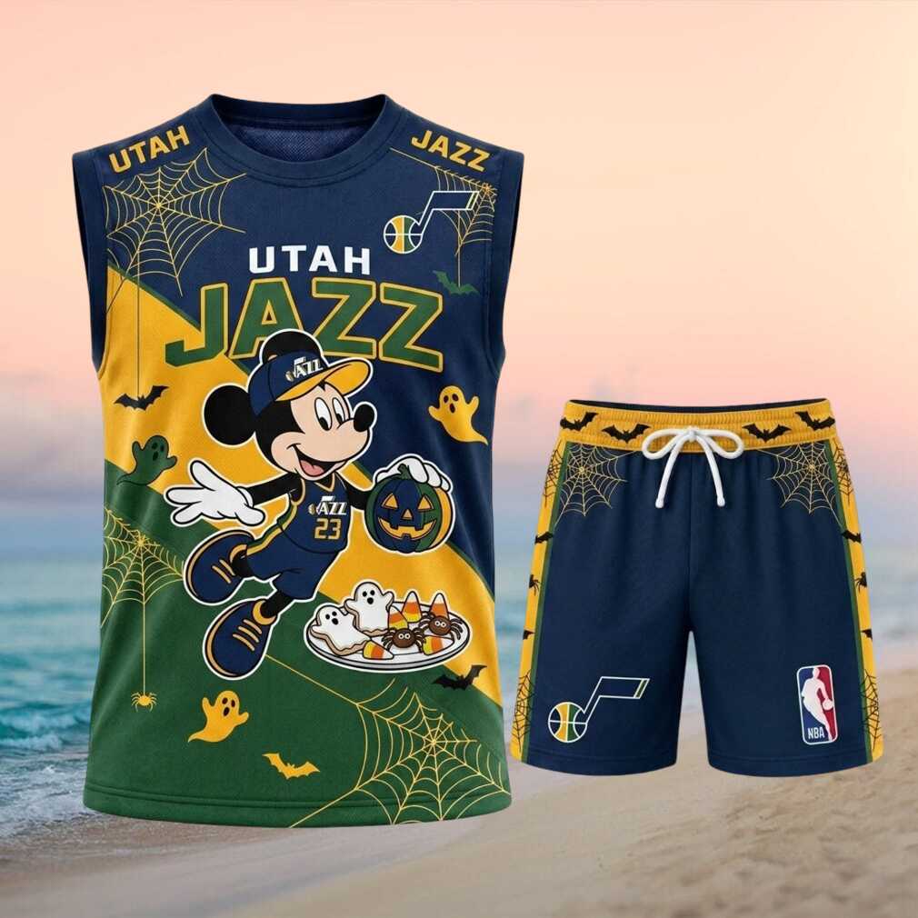Utah Jazz Mickey Mouse Halloween Pumpkin Basketball Shirt