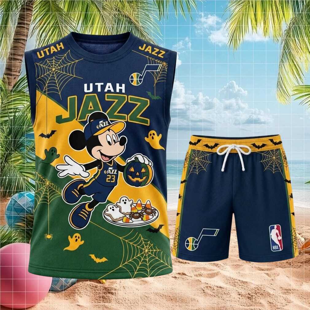 Utah Jazz Mickey Mouse Halloween Pumpkin Basketball Shirt