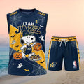 Utah Jazz Snoopy Halloween Pumpkin Basketball Shirt